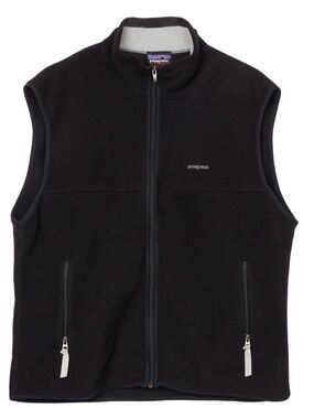 Patagonia Synchilla Men’s Black Fleece Vest with Full Zip Vintage Size Medium